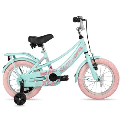 3〜10歳の幼児と子供向けのジョイスターガールズバイク14 16 18インチキッズバイクトレーニングホイールとハンドブレーキ